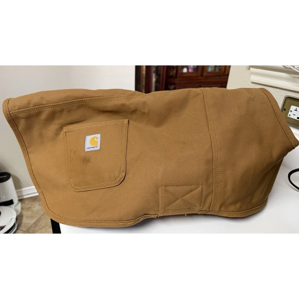 Carhartt Dog Chore Coat Insulated Fleece Vest Jacket Brown/Plaid Large